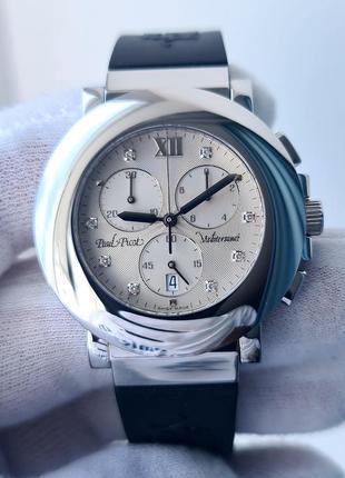 Жіночий годинник paul picot mediterranee white chronograph diamonds