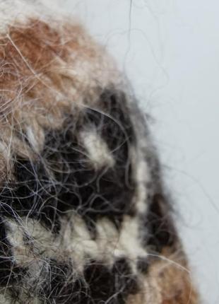 Шерстяной свитер джемпер в узор вязаный шерсть верблюжья4 фото