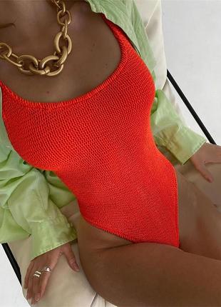 Купальник sw1333/4 (жатка суцільний червоний)