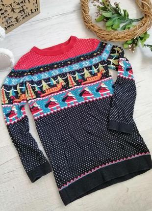 Свитер с новогодним мотивом для фотосессии  с дедом морозом с сантой