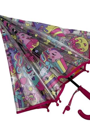 Дитяча прозора парасоля-тростина з малюнками від frei regen, рожева ручка, 09005-42 фото