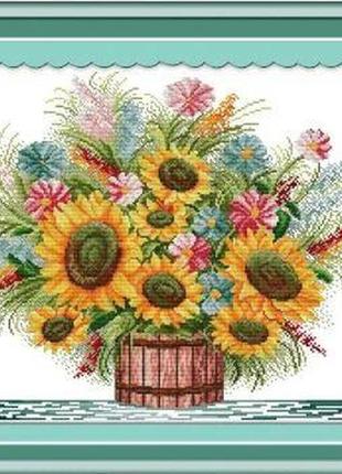 Набір для вишивання за нанесеною на канву схемою "flower". aida 14ct printed 47*41 см