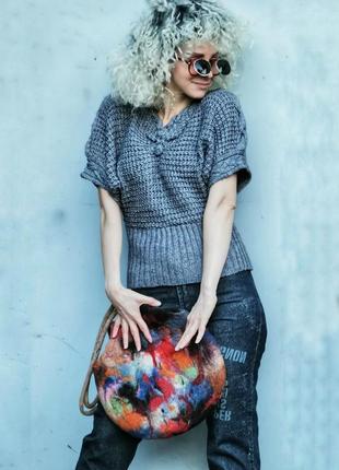 В'язаний джемпер коси гудзики кажан only fashion