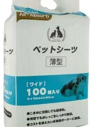 Пеленки all-absorb basic японский стиль для собак и щенков 60х45 см, 100 шт1 фото