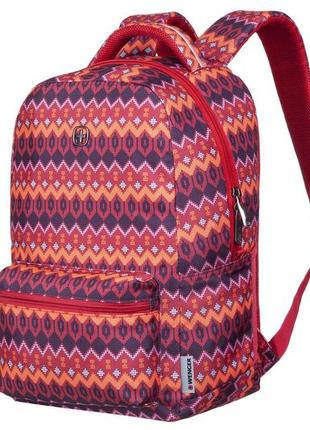 Рюкзак wenger colleague 16" червоний з принтом орнамент