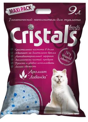 Cristals fresh силикагелевый наполнитель для котов с ароматом лаванды 9 л1 фото