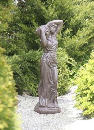 Садова скульптура дама зі глечиком червоний граніт 84х23х29 см   сспг00884-1 червоний2 фото