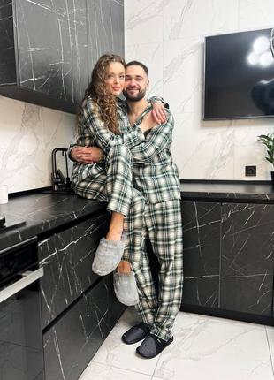 Піжама біло-зелена чоловіча do2804