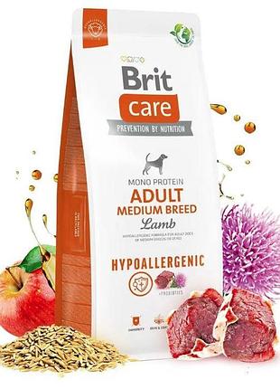 Сухой корм для взрослых собак средних пород brit care dog hypoallergenic adult medium breed 12 кг