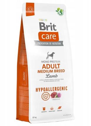 Сухой корм для взрослых собак средних пород brit care dog hypoallergenic adult medium breed 12 кг