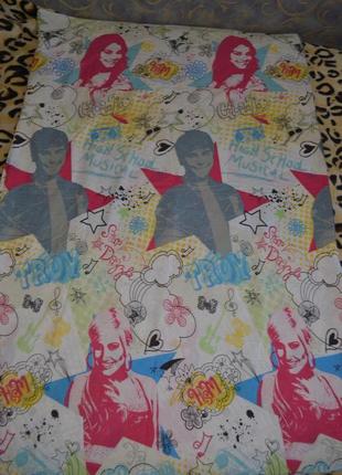 Подростковая качественная полуторная постель постельное белье high school musical
