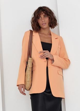 Женский классический однобортный пиджак, цвет: персиковый5 фото