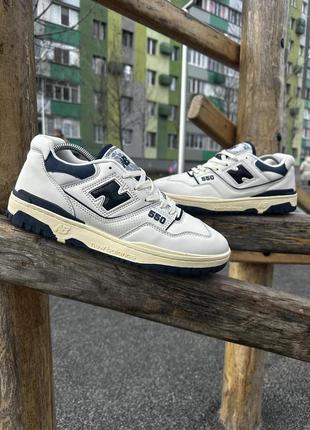 Кросівки new balance 550 (white & navy)1 фото