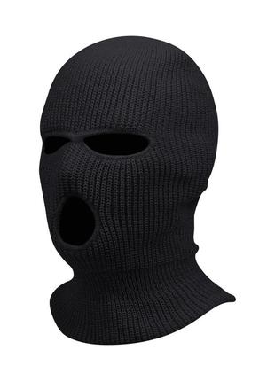 Маска балаклава - шапка 2 в 1 черный, унисекс reis one size