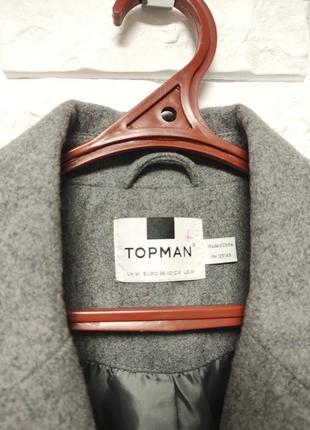 Topman пряме сіре пальто р. m чоловіче мужске шерстяне5 фото