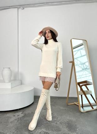 Платье прогулочное молочного  цвета  26005 ml 46/48