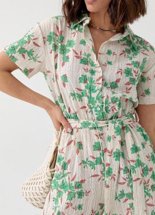 Женский летний комбинезон со штанами, цвет: зеленый4 фото