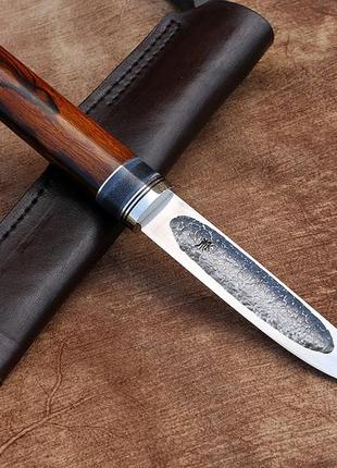 Охотничий нож ручной работы якут 10 из стали n690, кожаный чехол в комплекте, отличный подарок мужчине