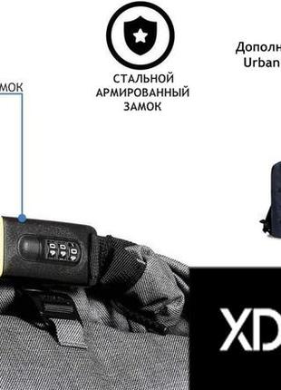 Водонепроникний рюкзак протикрадій для ноутбука xd design bobby urban lite 15.6" сірий3 фото