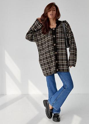 Кардиган на ґудзиках із відкладним коміром, колір: чорний