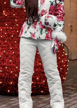 Лыжный цветочный зимний костюм4 фото
