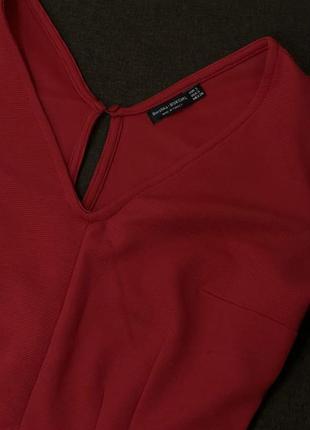 Червоний комбінезон з шортами bershka з коротким рукавом в рубрик2 фото