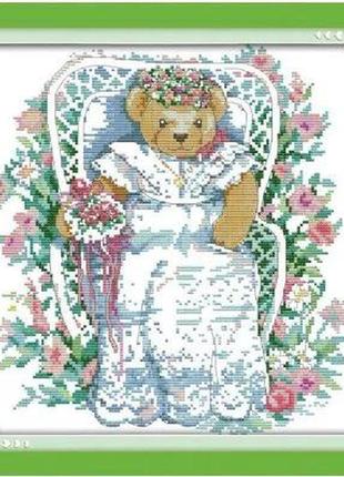 Набор для вышивания по нанесённой на канву схеме "the bride in the garden".aida 14ct printed , 32*33 см