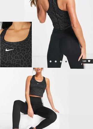 Майка топ nike one df slim tnk leopard dm7379-070 спортивна леопард вкорочена4 фото