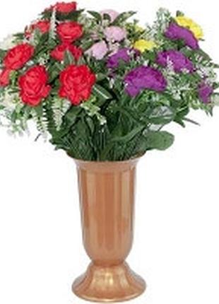 Букет цветок искусственный роза чайная 9шт (головок) 47см