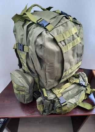 Рюкзак тактичний військовий з підсумками oliva 55 л2 фото