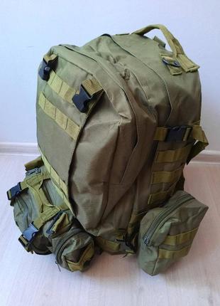 Рюкзак тактичний військовий з підсумками oliva 55 л3 фото