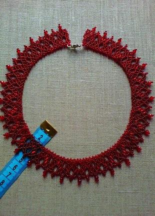 Оригінальне намисто кольє силянка червона