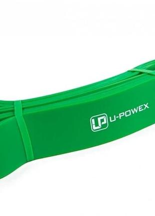 Гумова петля u-powex power band зелена 44мм ширина 23-63кг навантаження для фітнесу, тренувань, підтягувань, гума для турніка1 фото