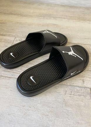 Шльопанці jordan slide sandal logo white/black5 фото