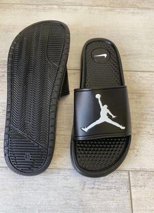 Шльопанці jordan slide sandal logo white/black7 фото