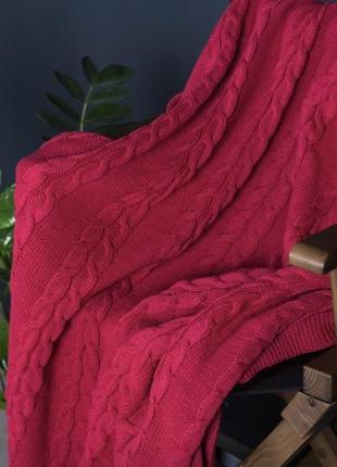 Плед вʼязаний колос 160*170 корал