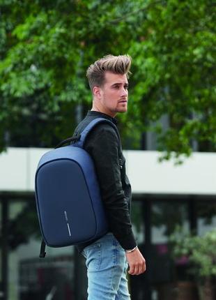 Городской рюкзак антивор xd design bobby hero с защитой от порезов синий6 фото