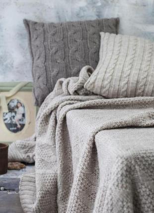 Покривало вʼязане vividzone інста 220*240 бежевий