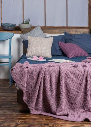 Покривало вʼязане мелоді 200*220  лаванда
