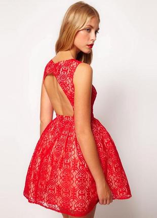 Asos petite exclusive lace dress with cut out back кружевное платье с фатином3 фото