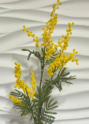Искусственная ветвь мимозы, желтого цвета, 84 см. цветы премиум-класса, для интерьера, декора