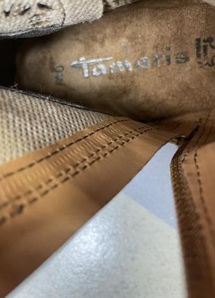 Ботинки замшевые ажурные, Tamaris, 40 размер10 фото
