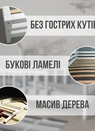 Дитяче ліжко з підголів’ям будиночком із масиву вільхи190х90см3 фото