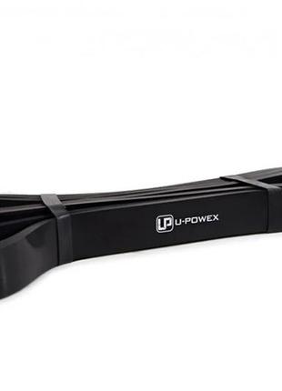 Гумова петля u-powex power band чорна 22мм ширина 9-28кг навантаження для фітнесу, тренувань, підтягувань, гума для турніка2 фото