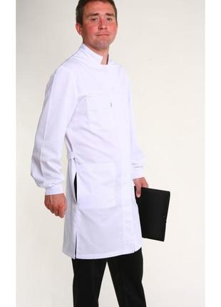 Медичний чоловічий халат з довгим рукавом