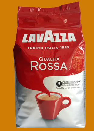 Кава в зернах lavazza qualita rossa 1 кг