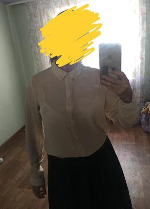 Блузка воротник жемчуг размер m