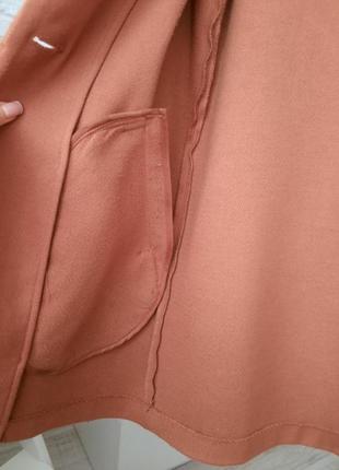 Тренч, длинный пиджак для весны stradivarius кирпического цвета6 фото
