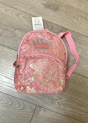 Рюкзак для девочки розовый в пайетках4 фото