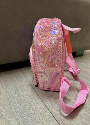 Рюкзак для девочки розовый в пайетках2 фото
